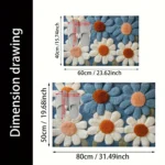 A Daisy pattern non-slip bath mat, machine washable, suitable for bathroom, bedroom, entrance - both indoor and outdoor use - Image 3