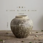Jingdezhen Zen ornament large rough pottery jar handmade flower arrangement retro nostalgic ceramic vase - Image 6