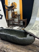 Retro Chinese Sle Han Bri Stone Art Flower Pot Zen Hydroponic een Plant Countryside Flower Desktop Scenery Flower Pot