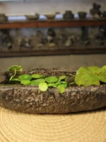 Retro Chinese Sle Han Bri Stone Art Flower Pot Zen Hydroponic een Plant Countryside Flower Desktop Scenery Flower Pot - Image 2