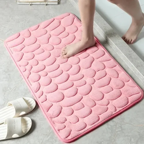 Luxurious Microfiber Pebble Mat for Stylish Home Comfort