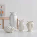 Sleek Minimalist Cream Flower Vase for Elegant Home Decor - Image 5
