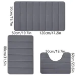 Soft & Absorbent 3-Piece Memory Foam Bath Mat Set - Image 4