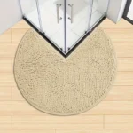 New Circular Corner Thickened Bath Mat Non-slip Water Absorbent Bathroom Carpet Solid Color L-shaped Floor Carpet Shower Rug - Image 5