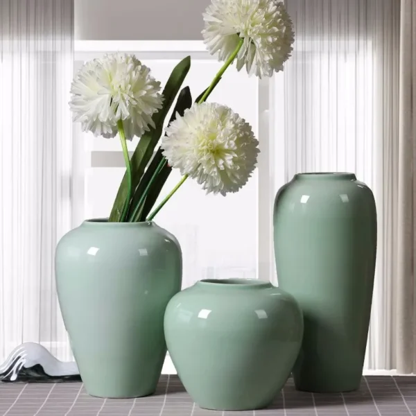 Modern minimalist Jingdezhen ceramic vase ornament dining table TV cabinet living room flower arrangement decoration