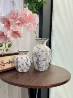 Retro Cerc Blue-and-White Porcelain Vase Floral Decorative Accories for Living Room Fre Flowers Artificial Flowers - Image 4