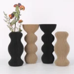 Elegant Bohemian style black brown plastic vase - perfect for farmhouse decoration, dining table centerpiece and bookshelf embel - Image 2