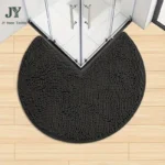 New Circular Corner Thickened Bath Mat Non-slip Water Absorbent Bathroom Carpet Solid Color L-shaped Floor Carpet Shower Rug