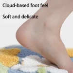 1pc 40*60cm Cute Flower Bathroom Rug, Machine Washable Bathroom Floor Mat, Extra Soft Absorbent Non-Slip Bath Rug - Image 3