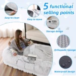 Human Dog Bed, Washable Faux Fur Dog Bed for People Doze Off, Napping Orthopedic Dog Bed, 71''x45''x14'' Size Fits You and Pets - Image 4