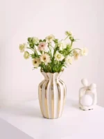 Nordic Gold-Trimmed Cream Vase: Elevate Your Decor Today! - Image 5
