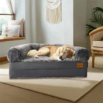 Foldable Human Dog Bed for Adult 2 in 1 Calming Large Dog Bed Washable Waterproof Dog Sofa Couch Bed Plush Cover Bolster Lounge - Image 4
