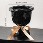 ins-style-black-vase-with-ribbon-high-quality-large-size