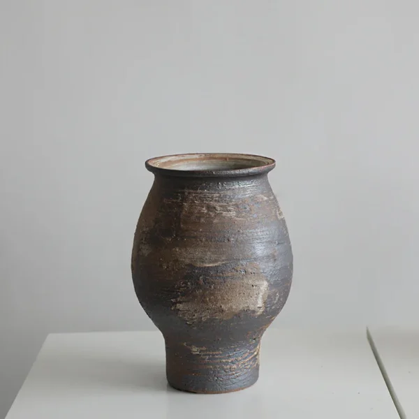 Wabi-Sabi Chinese Ceramic Vase for Artistic Home Decor