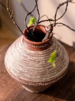 Retro Cerc Flower Vase Terracotta Pot Decorative Floral Arrangement Home Decor Large Medium Small Size Antique Sle - Image 2