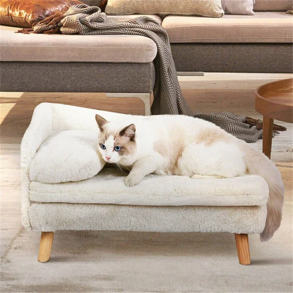 Plush Elevated Dog Sofa Bed for Stylish Comfort & Support