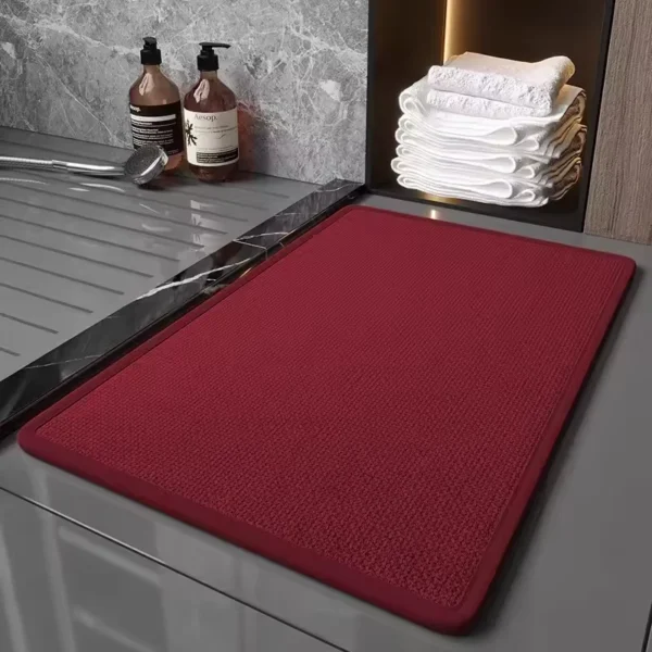 8mm Quick Dry Braided Standing Rug Bathroom Door Mat Water Absorbent Shower Non-slip Bath Mat