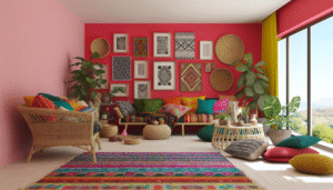 Eclectic Living With Bold Wall Colors