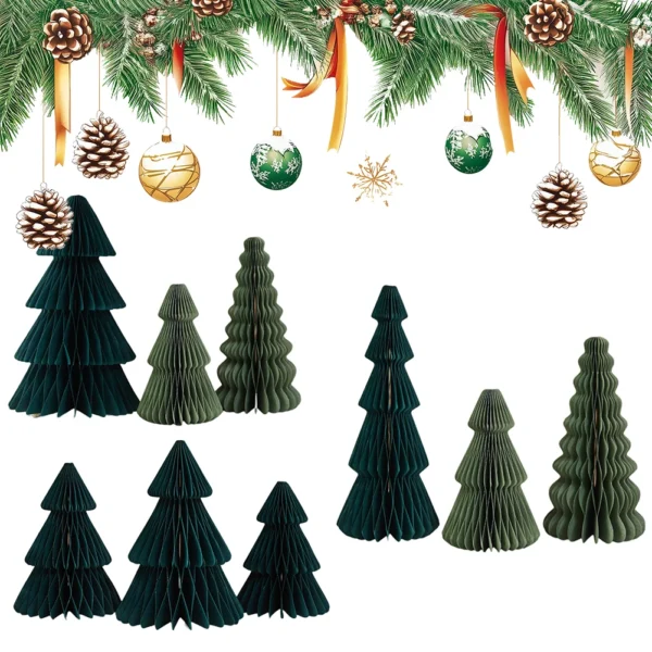 Eco-Friendly Honeycomb Origami Christmas Tree Ornaments