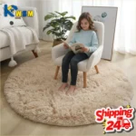Super Soft Fluffy Round Rug Plush Carpet for Living Room Decor Cozy Bedroom Nursery Kids Room Home Floor Mat Decorative