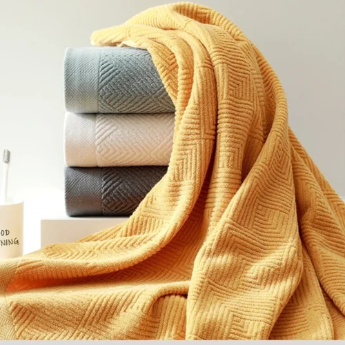Soft Quick-Dry Cotton Towel Set - 3 Pcs in Stylish Colors