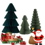 Eco-Friendly Honeycomb Christmas Tree Ornaments - 3 Pack