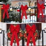 Festive Non-Woven Christmas Bows for Holiday Decor
