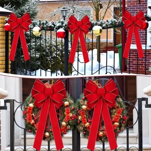 Festive Non-Woven Christmas Bows for Holiday Decor