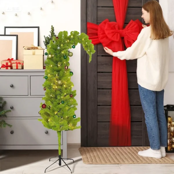 Pre-Lit 5.9 ft Christmas Tree with Metal Base for Festive Cheer