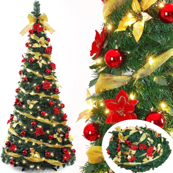 Customizable 6 ft Christmas Tree - Safety Certified & Foldable