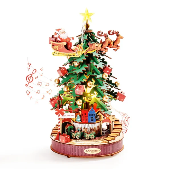 Christmas Melody Tree Music Box - 319-Piece DIY Delight
