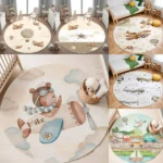 Airplane Children's Hot Air Balloon Kids Rug for Living Room Baby Girl Room Kids Playroom Mat Bedroom Rug Nursery Sofa Rug