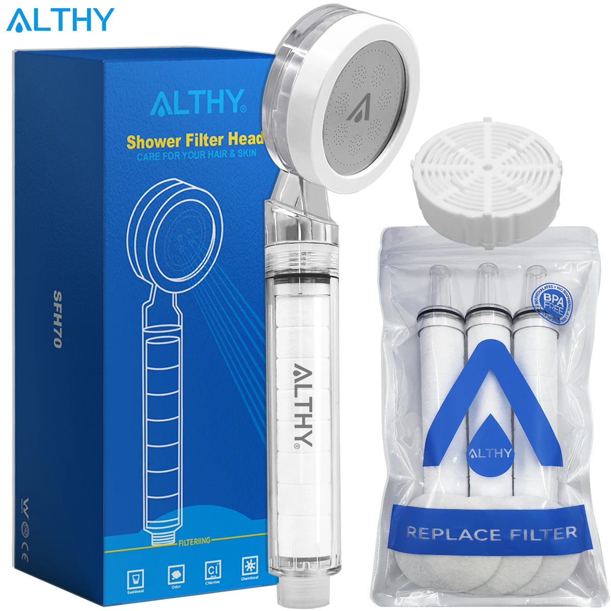 Kf-Scbe1F6852Dd74F3D8B73Cc0348104D60B Revitalize Your Shower: Althy Spa Shower Head With Filter - Image 1