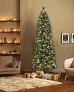 6 FT Slim Christmas Tree - Easy Set-Up, Space-Saving Decor
