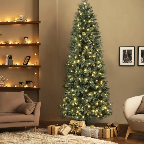 6 FT Slim Christmas Tree - Easy Set-Up, Space-Saving Decor