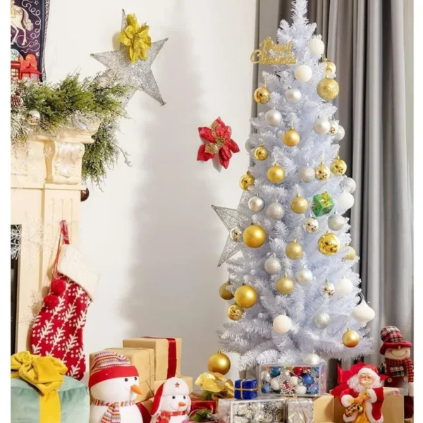 Elegant White PVC Artificial Christmas Tree - 120 CM to 210 CM