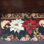 Christmas Poinsettia Floral Kitchen Mat Decor Non-Slip Laundry Room Mats Hallway Balcony Rugs Bedroom Mat Christmas Decorations photo review
