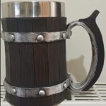 Rustic Wooden Barrel Mug: Large Coffee & Beer Delight photo review