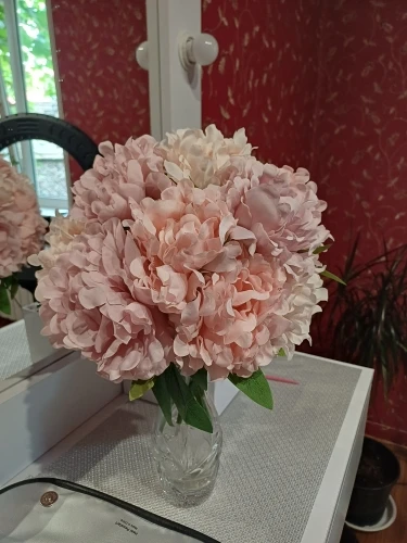 Elegant 5-Piece Hydrangea & Peony Bouquet for Home Decor photo review
