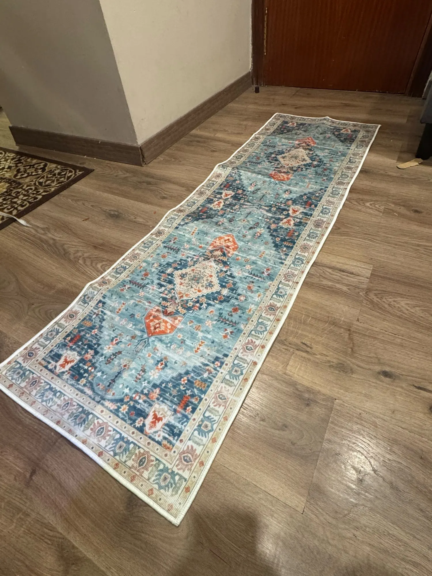 VIKAMA Bohemian-Style Rug Stain-Resistant and Non-Slip Entrance Hallway Doormat Kitchen Corridor Runner Home Decor Rug photo review