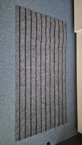 Secure your space with Plush Striped Non-Slip Mat. Comfort & Style. photo review