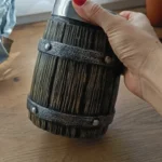 Rustic Wooden Barrel Mug: Large Coffee & Beer Delight photo review