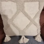 Boho Linen Cushion Cover 45x45cm / 30x50cm – Beige Neutral Tassel Throw Pillow Case for Living Room, Bedroom Decor photo review