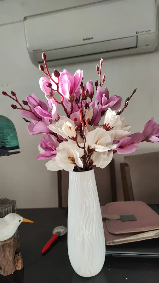 Elegant Magnolia Silk Flower Set - 5 Forks, 20 Heads for Home Decor photo review