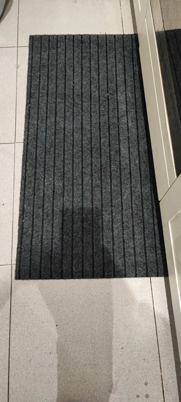 Secure your space with Plush Striped Non-Slip Mat. Comfort & Style. photo review