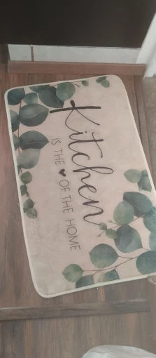 VIKAMA Flowers and Plants Kitchen Mat, Green Leaf Pattern Runner Rug, Laundry Room, Bathroom, Outdoor and Indoor Home Decor photo review