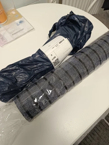 Secure your space with Plush Striped Non-Slip Mat. Comfort & Style. photo review