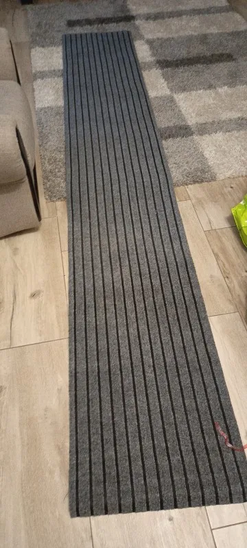 Secure your space with Plush Striped Non-Slip Mat. Comfort & Style. photo review