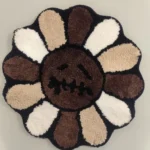 Aesthetic Sunflower Rug Fluffy Thickening Carpet Kawaii Smiling Flower Mat Jack Tufted Carpet Antislip Bathroom Rug Room Decor photo review