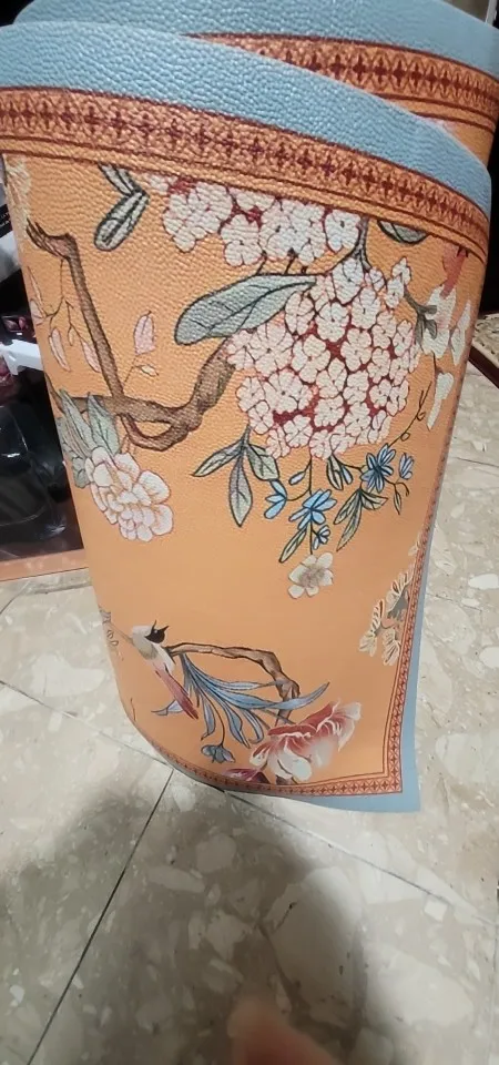 Chinese Style Landscape Kitchen Carpet Flower and Bird Pattern PVC Rug Retro Ethnic Style Non-slip Foot Mat Waterproof Floor Mat photo review